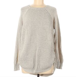 RD Style Cream Sweater with Side Buttons